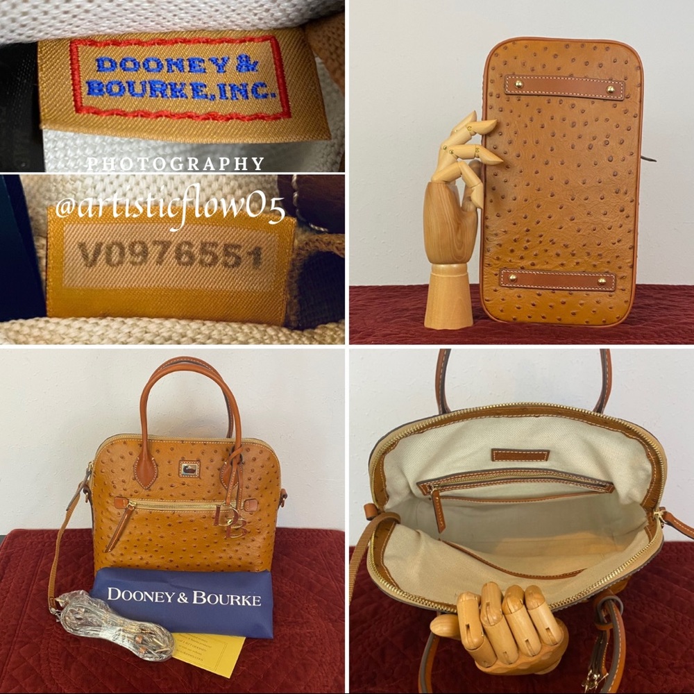 NEW! Dooney&Bourke Caramel Ostrich Large Domed - Picture 6 of 9